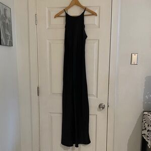 Satin Elegant Black Maxi Dress